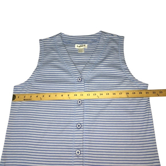 RAFAEL Striped Blue White Sleeveless Top - Women’s Large - NWT - Picture 2 of 11